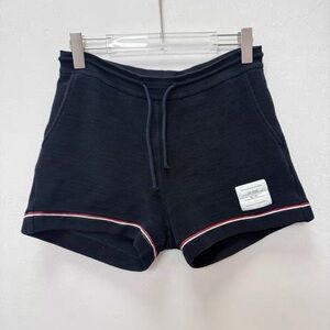 🚩steal authentic Thom Browne Dark Blue Shorts with Red Accent